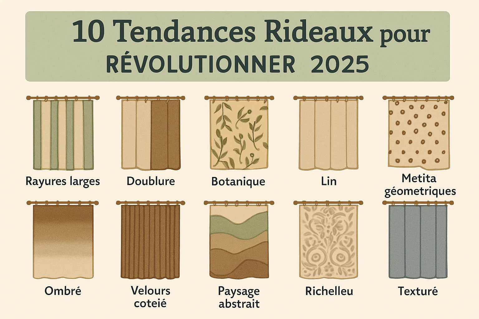 10 Tendances Rideaux pour Révolutionner 2025