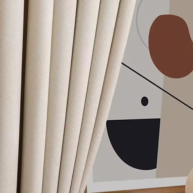 Rideau velours beige occultant naturel