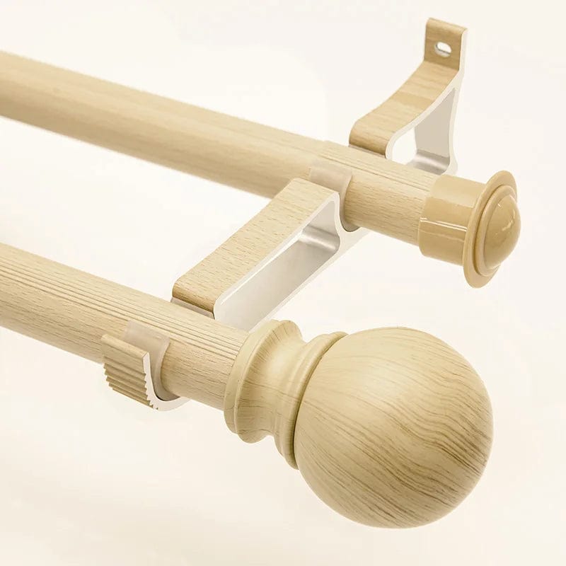 Double tringle à rideaux bois à embout rond L'atelier Rideau