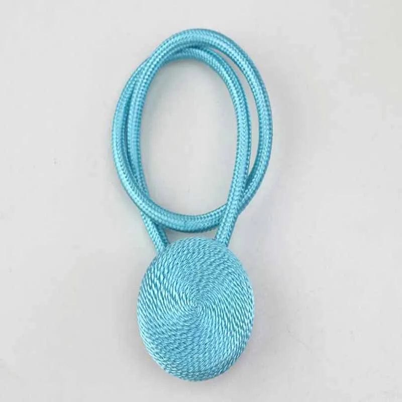 Embrasse rideau tressé et aimanté Bleu ciel L'atelier Rideau