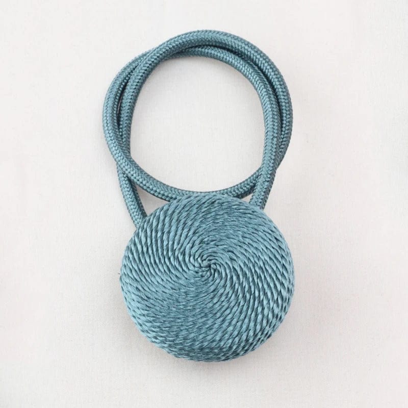 Embrasse rideau tressé et aimanté Bleu L'atelier Rideau