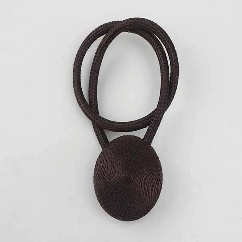 Embrasse rideau tressé et aimanté Marron L'atelier Rideau