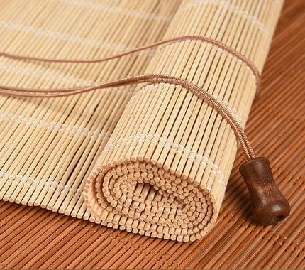 Rideau bambou blanc de qualité 40cm x 180cm L'atelier Rideau