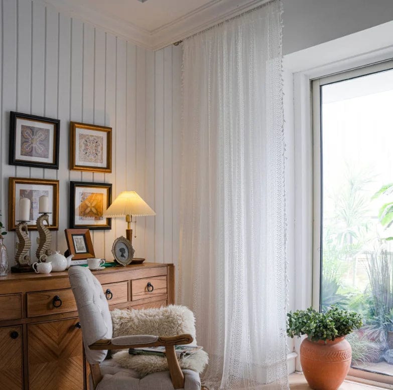 Rideau bohème blanc classique L'atelier Rideau