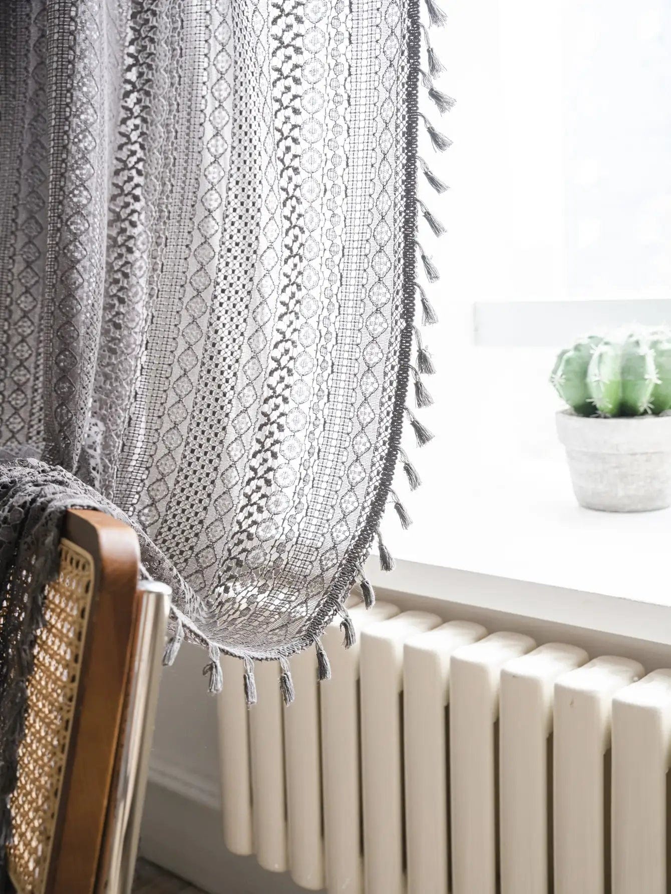 Rideau bohème gris clair L'atelier Rideau