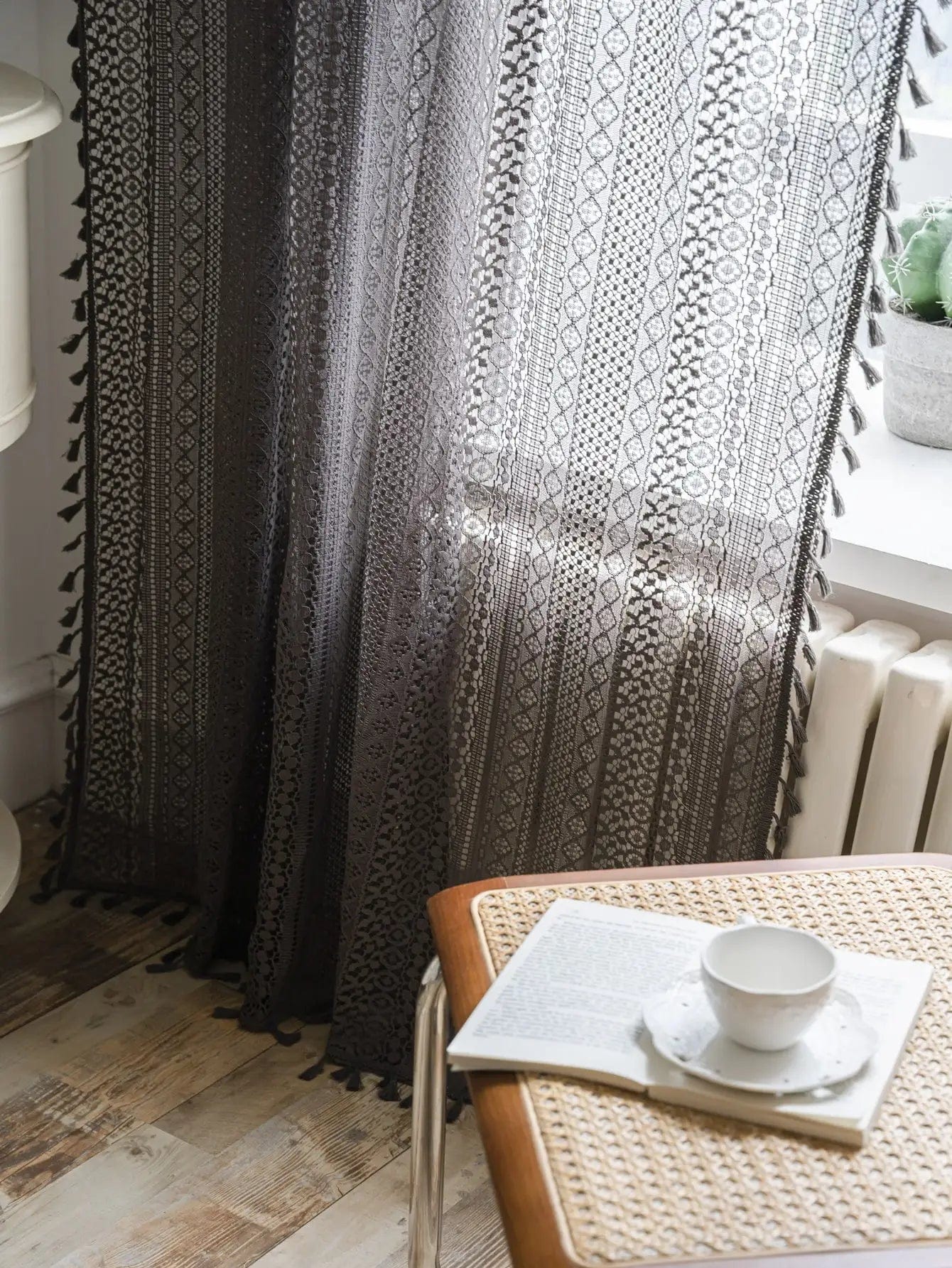 Rideau bohème gris clair L'atelier Rideau