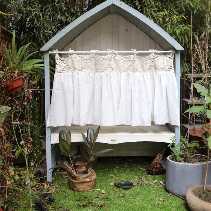 Rideau brise vue beige et blanc 120cm x 60cm L'atelier Rideau