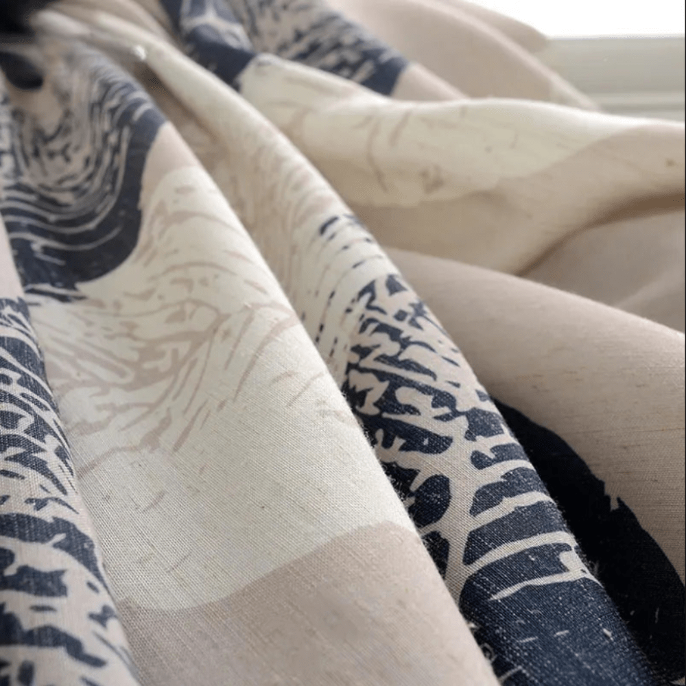 Rideau chambre à motifs floraux colorés Bleu / 100cm x 120cm / Oeillets L'atelier Rideau