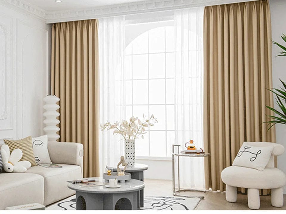 Rideau chambre beige occultant tendre nuit L'atelier Rideau