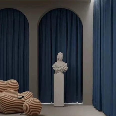 Rideau chambre bleu nuit en lin L'atelier Rideau