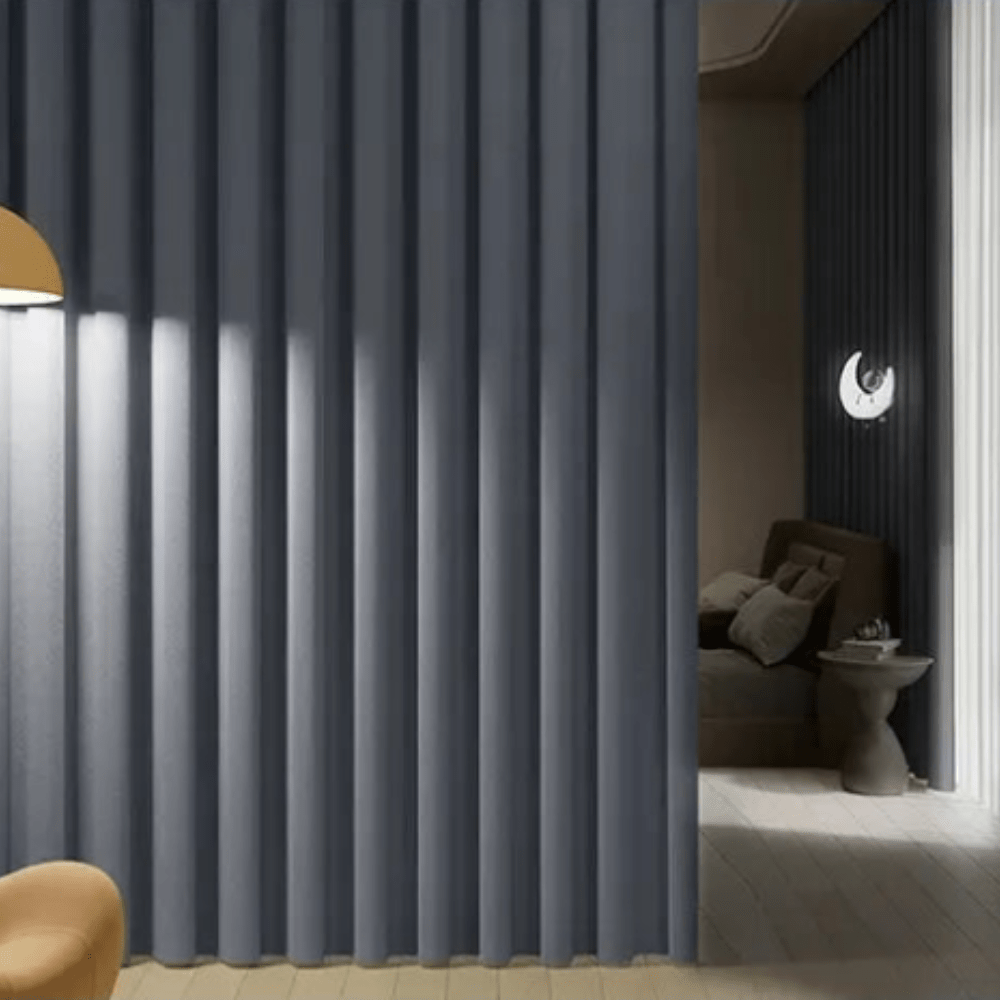 Rideau chambre gris foncé en lin L'atelier Rideau