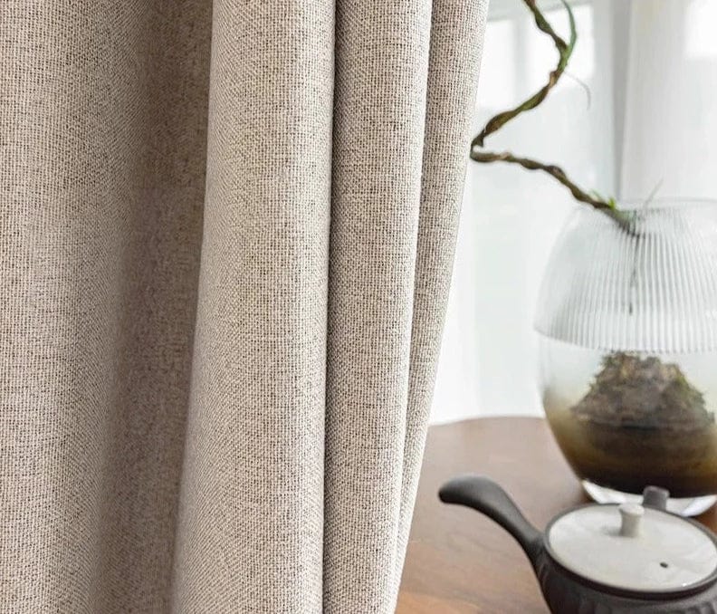 Rideau chambre marron clair occultant doux 100cm x 120cm / Crochet L'atelier Rideau