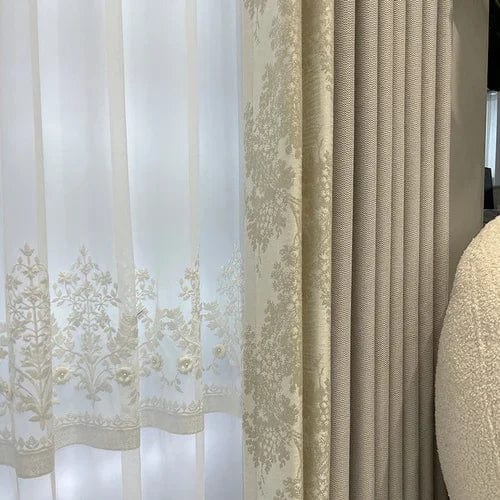 Rideau chambre prestige éternel Beige / 100cm x 250cm / Crochet L'atelier Rideau