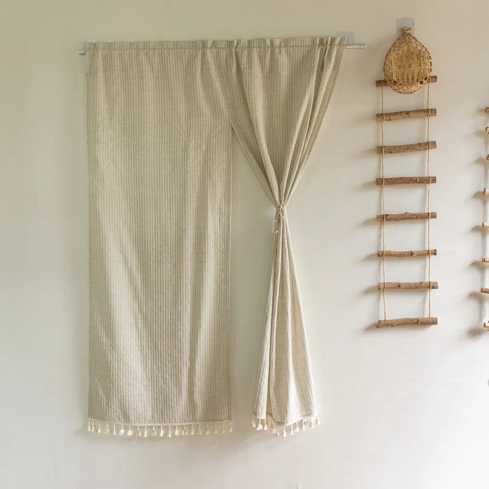 Rideau cuisine beige chiffon long 90cm x 140cm L'atelier Rideau