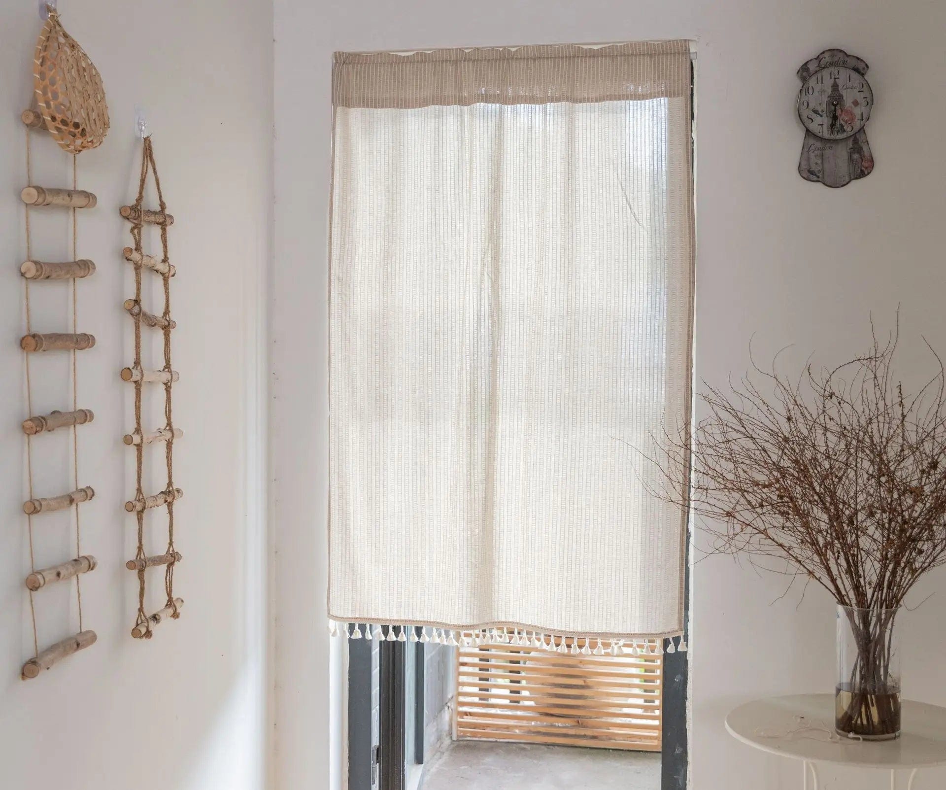 Rideau cuisine beige chiffon long L'atelier Rideau