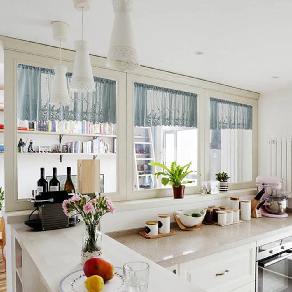 Rideau cuisine bleu pour rangement L'atelier Rideau