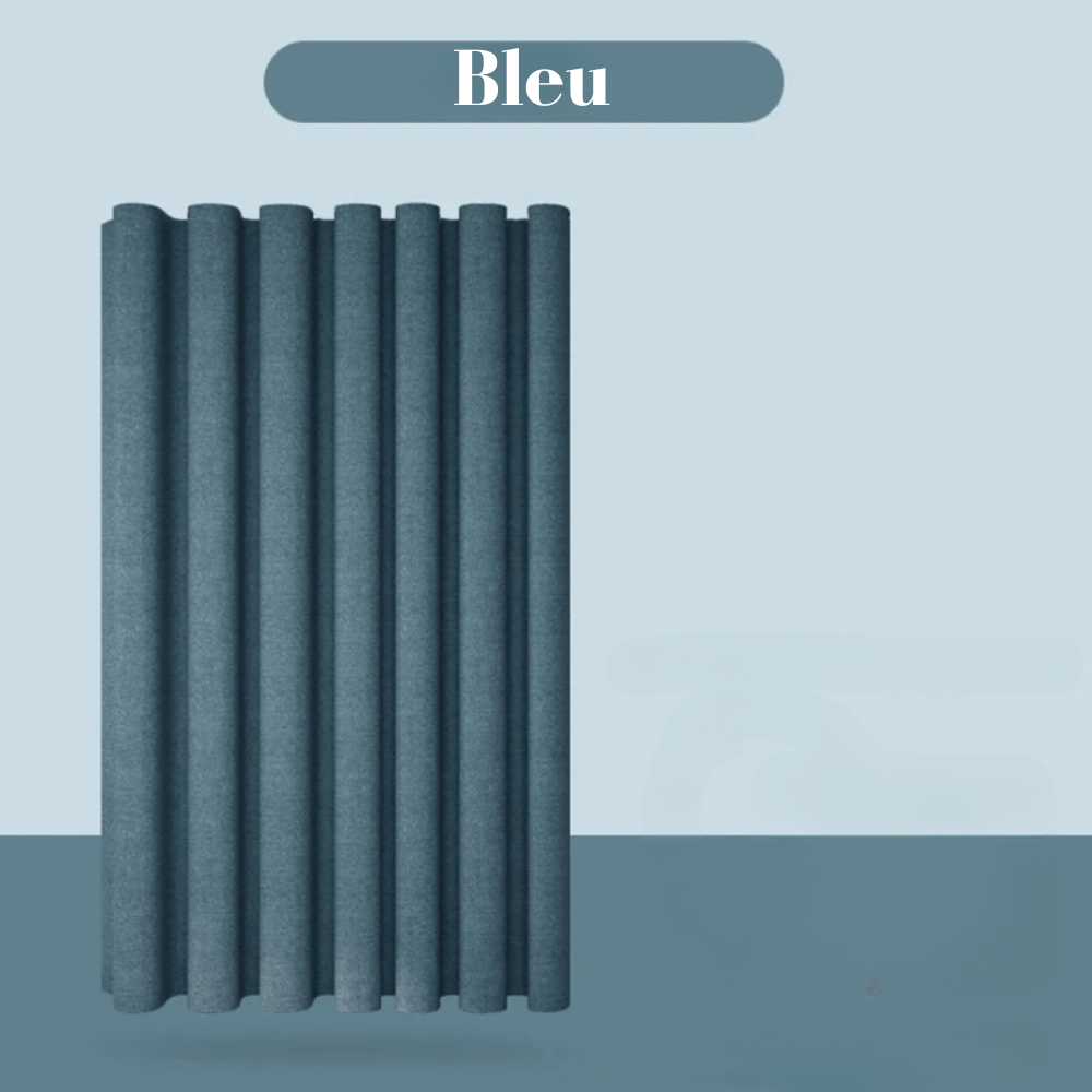 Rideau de douche imitation lin bleu L'atelier Rideau