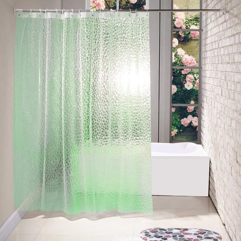 Rideau de douche vert fluo translucide 180cm x 180cm L'atelier Rideau