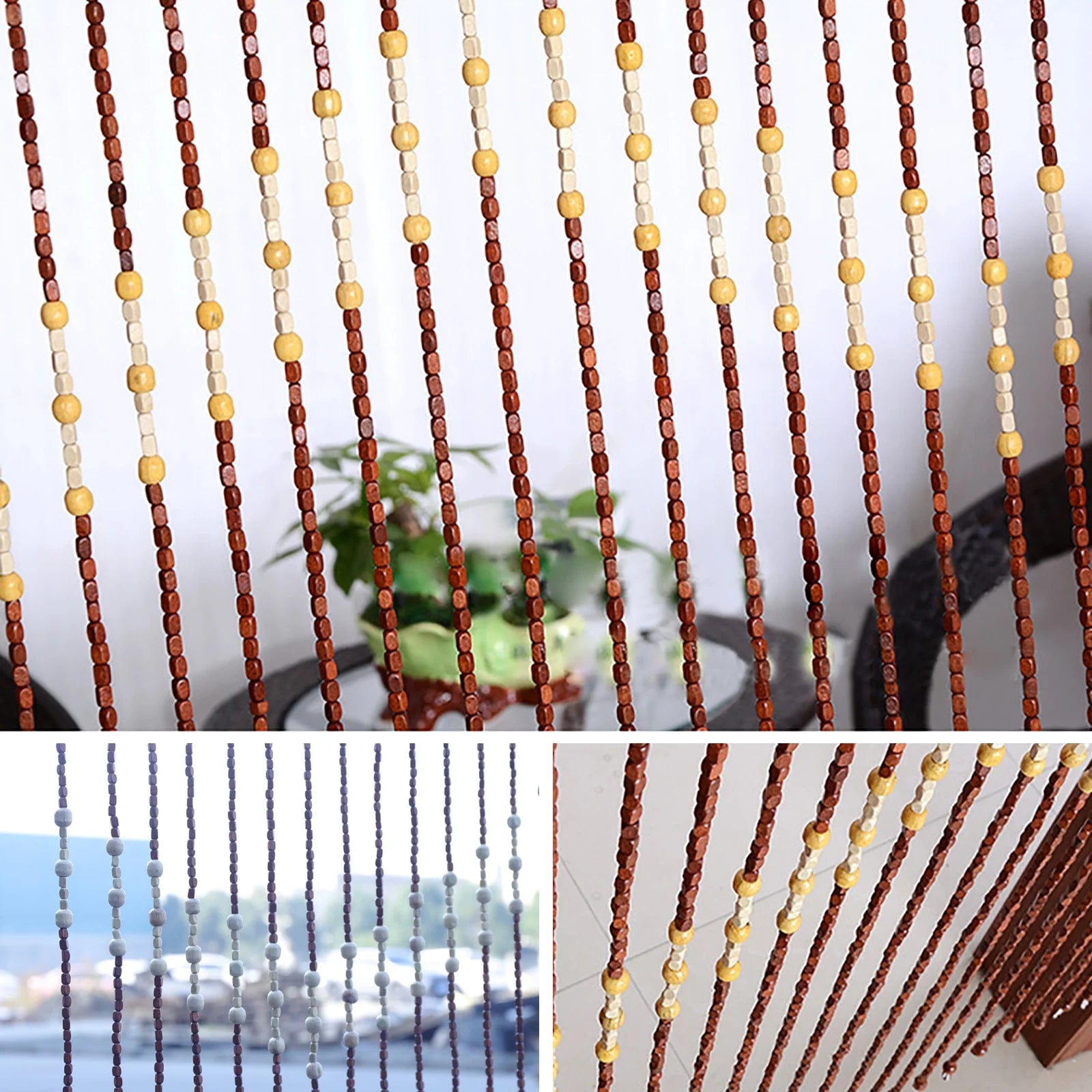 Rideau de perles bois à motifs L'atelier Rideau