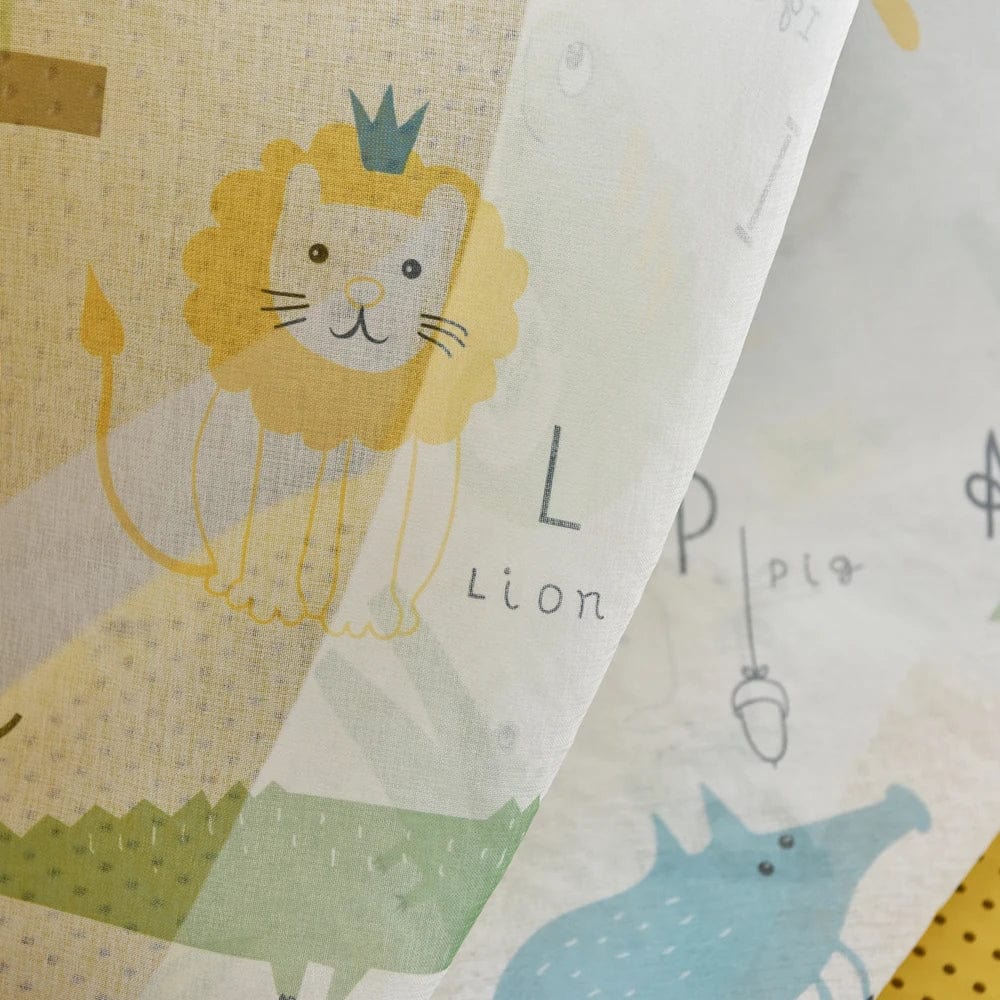 Rideau enfant gris à motifs animaux L'atelier Rideau