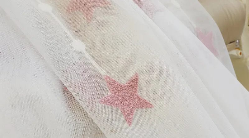 Rideau enfant voilage à étoiles roses et bleus L'atelier Rideau