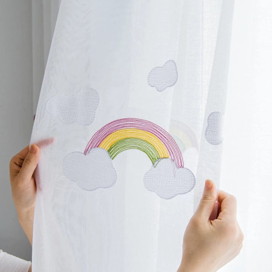 Rideau enfant voilage à motifs arc-en-ciel L'atelier Rideau