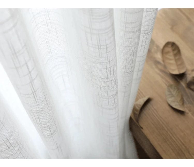 Rideau lin blanc rustique 100cm x 200cm / Crochet L'atelier Rideau