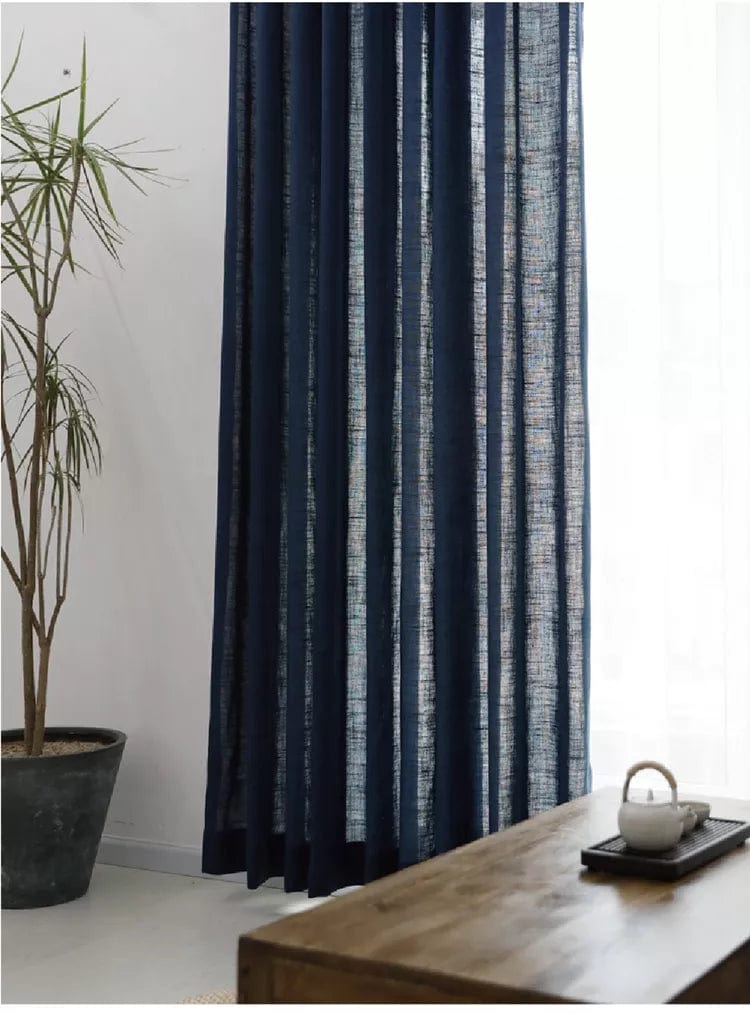 Rideau lin bleu roi chic 100cm x 200cm / Crochet L'atelier Rideau