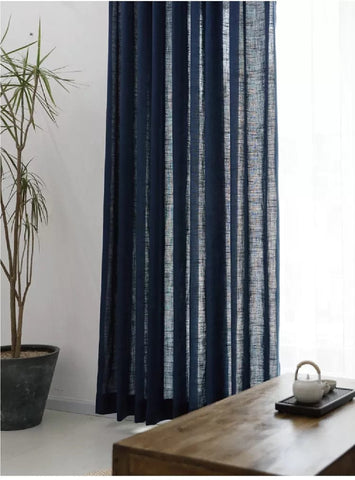 Rideau lin bleu roi chic 100cm x 200cm / Crochet L'atelier Rideau