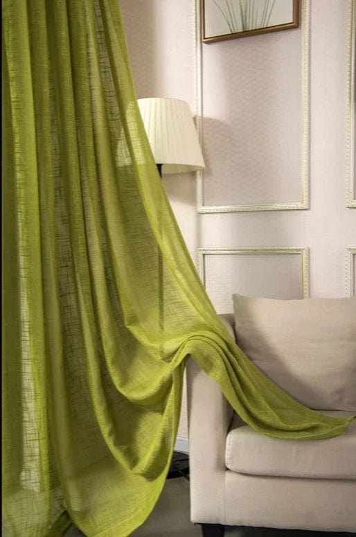Rideau lin vert champêtre L'atelier Rideau
