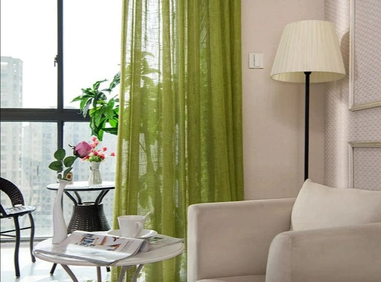 Rideau lin vert champêtre L'atelier Rideau