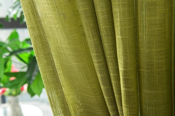 Rideau lin vert champêtre L'atelier Rideau