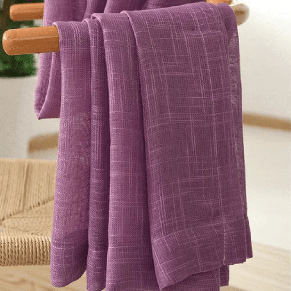 Rideau lin violet classique 100cm x 200cm / Crochets L'atelier Rideau