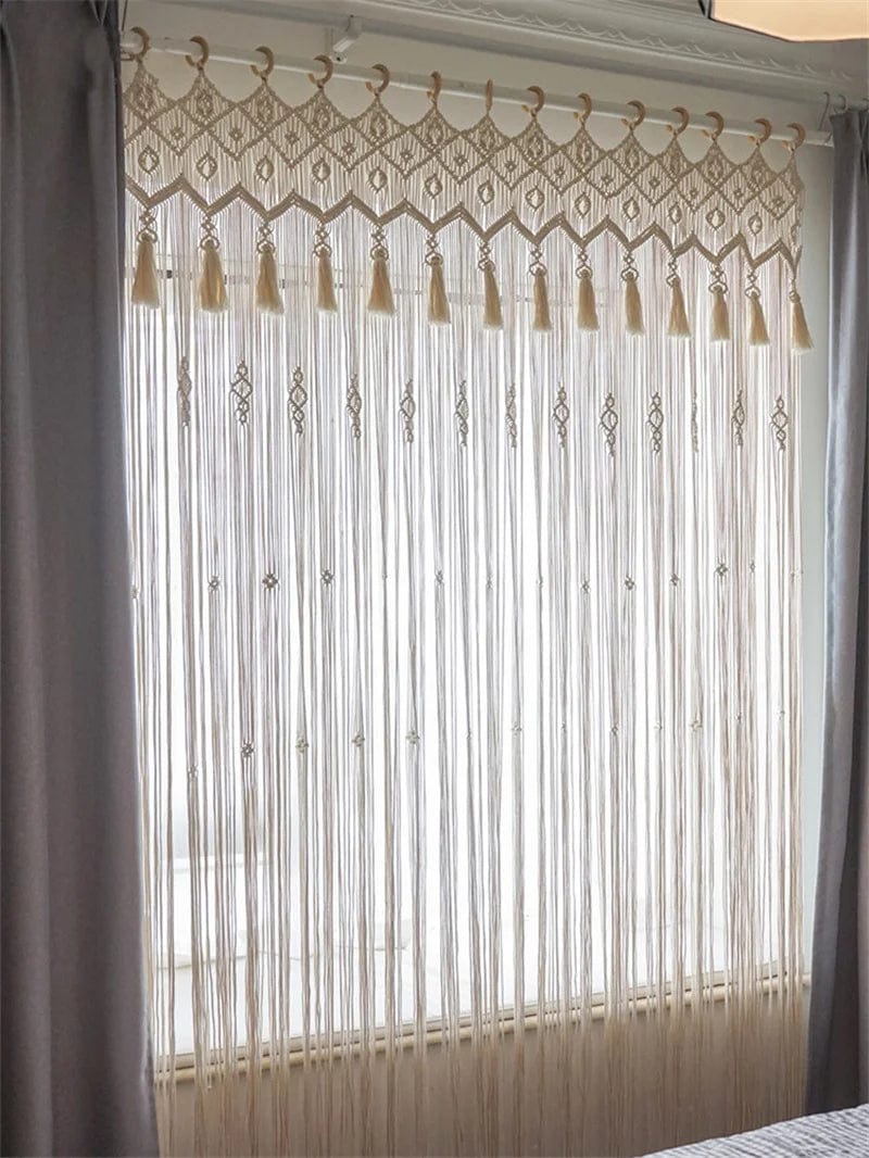 Rideau macramé rustique élégant L'atelier Rideau