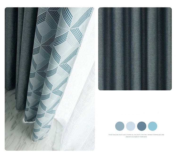 Rideau salon bleu nordique haut de gamme L'atelier Rideau