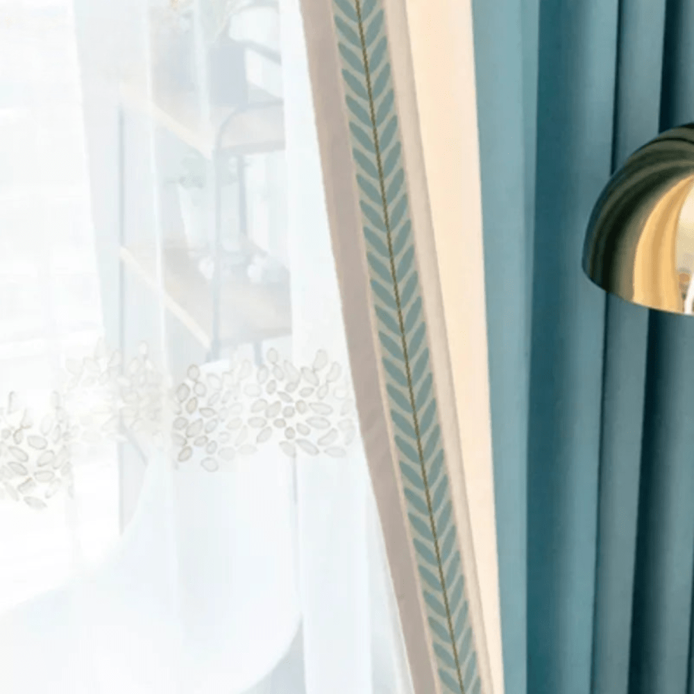 Rideau salon bleu occultant original L'atelier Rideau