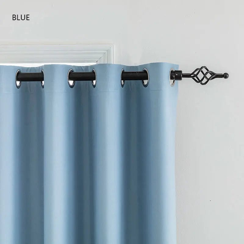 Rideau salon classique coloré Bleu / 130cm x 160cm / Bande plissée L'atelier Rideau
