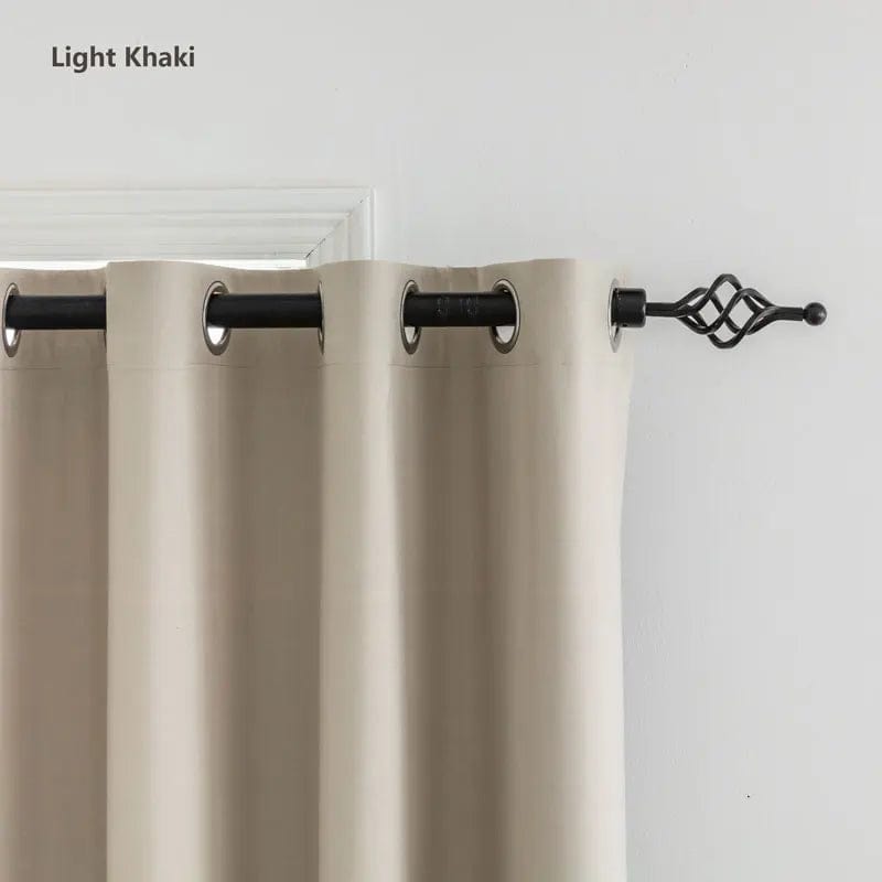Rideau salon classique coloré Kaki / 130cm x 160cm / Bande plissée L'atelier Rideau