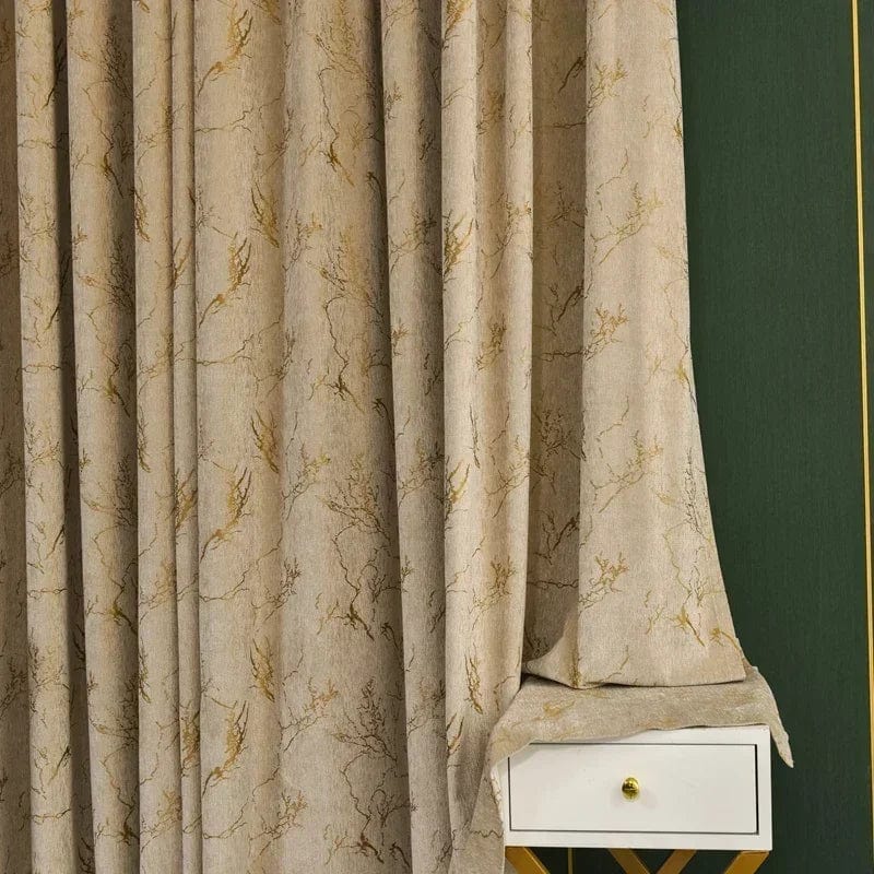 Rideau salon doré velours vintage et occultant L'atelier Rideau