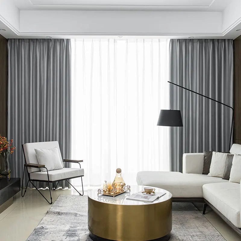 Rideau salon gris soyeux L'atelier Rideau