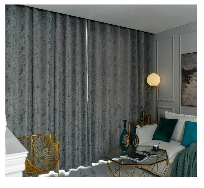 Rideau salon gris velours vintage à dorures L'atelier Rideau