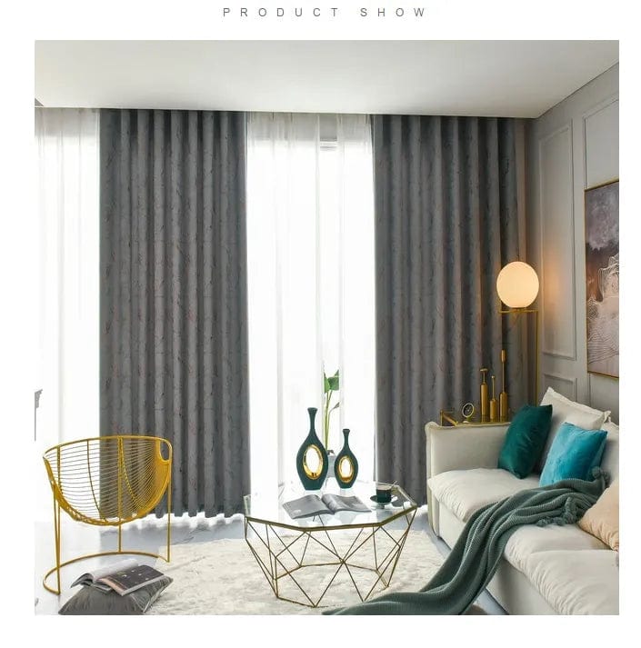 Rideau salon gris velours vintage à dorures L'atelier Rideau