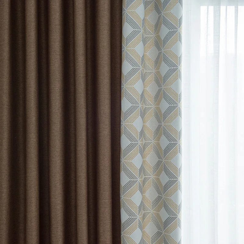 Rideau salon marron haut de gamme 100cm x 250cm / Crochet L'atelier Rideau