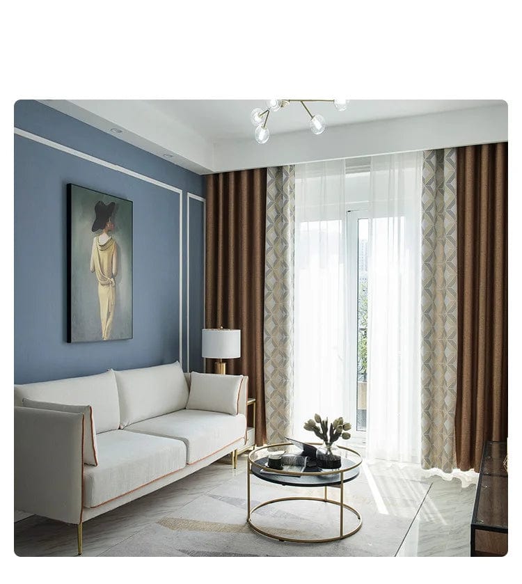 Rideau salon marron haut de gamme L'atelier Rideau