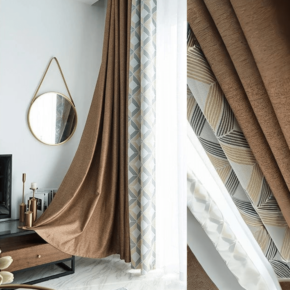 Rideau salon marron haut de gamme L'atelier Rideau