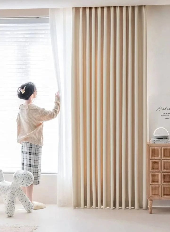 Rideau salon tendance occultant Crème / 150cm x 200cm hook L'atelier Rideau