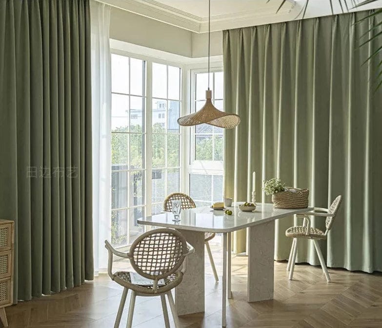 Rideau salon vert matcha obscurcissant L'atelier Rideau