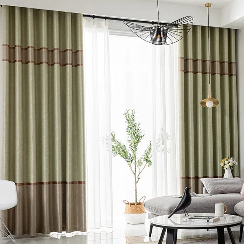 Rideau salon vert moderne 150cm x 250cm / Crochet L'atelier Rideau