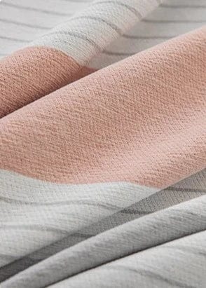 Rideau thermique combiné rose gris et blanc 150cm x 270cm / Crochet L'atelier Rideau