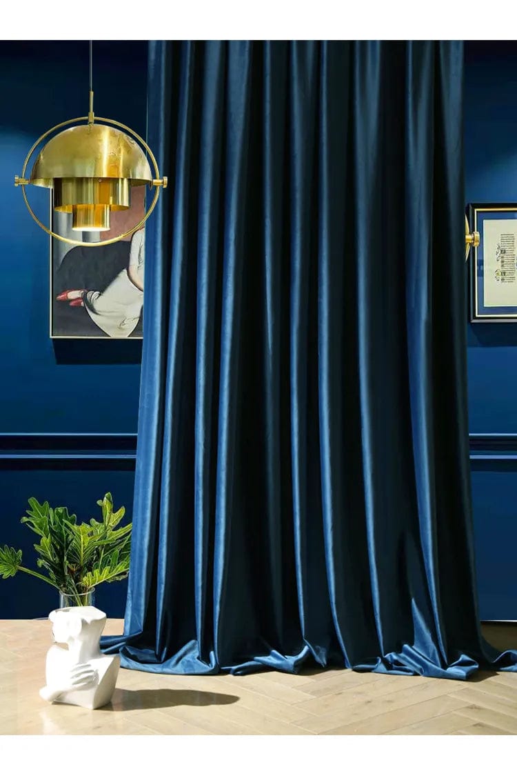Rideau velours bleu nuit intemporel – L'atelier rideau